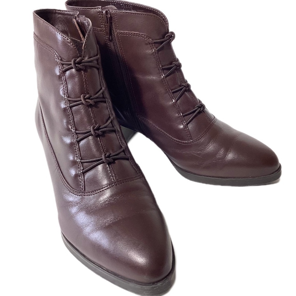 Laura Scott Brown Beth Ankle Booties 7.5 Victorian